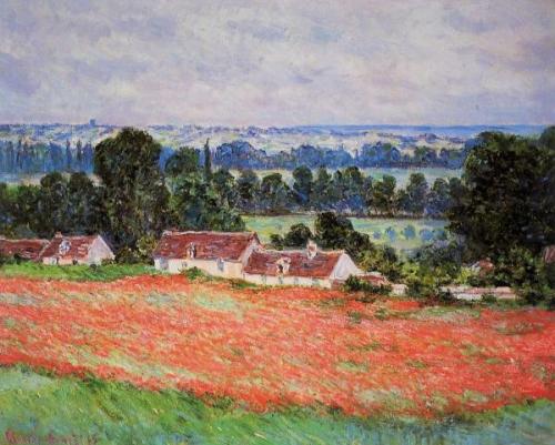 Poppie Field at Giverny, Claude Monet 1885,impressionismVirginia Museum of Fine Arts, Richmond, Virg