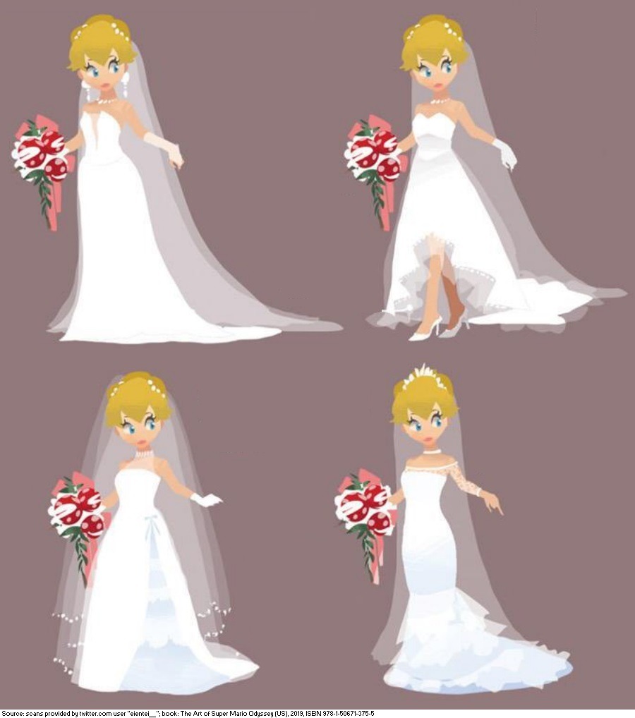 Supper Mario Broth - Concept Art Sketches For Peach'S Wedding Dress In...