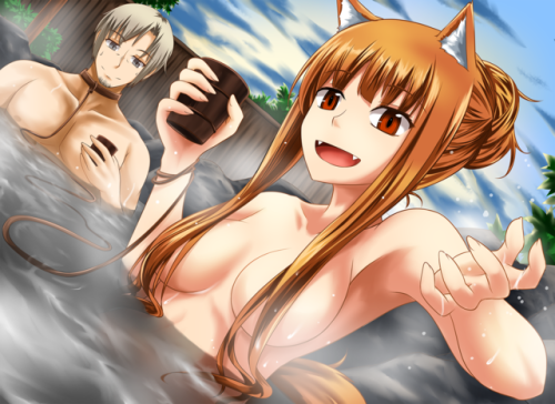 tni-holo:  Happy new year 2018 | theerawat  https://www.pixiv.net/member_illust.php?illust_id=66624996&mode=medium   Considering how many times he has put her up for slavery as part of some business deal, it seems about time for this.