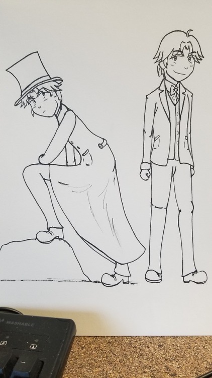 Was working on art for updated character sheets for Basil and Dustin since people seem to enjoy thes
