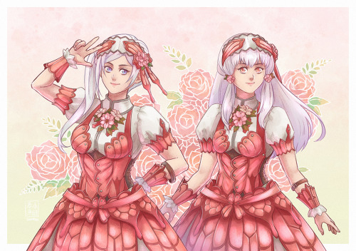 Edelgard and Lysithea in Monster Hunter fashion! Commissionf for FranzofZeal @ twitter :DDD