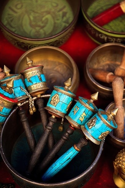 A bowl of prayers. (At the Tsuglagkhang Complex in McLeod Ganj, the official residence of the Dalai Lama) India