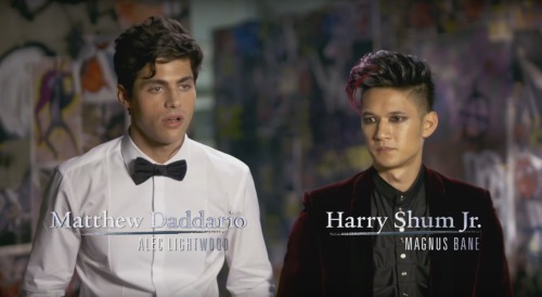 angellovercriss:  Matthew and Harry: behind the scenes of ‘Malec’ 