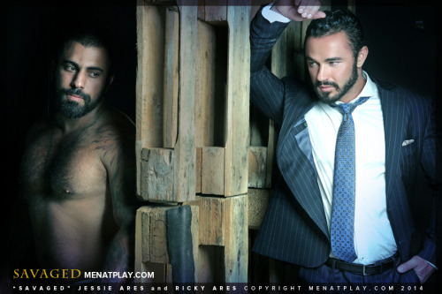 cigartop:  Jessie Ares and Ricky Ares in Men At Play’s Savaged.