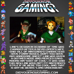 didyouknowgaming:  The Legend of Zelda: Ocarina of Time.  http://iwataasks.nintendo.com/interviews/#/3ds/zelda-ocarina-of-time/1/7  So&hellip;Nintendo doesn&rsquo;t wanna be cool? Well, looking at their business model for the las decade would definitely