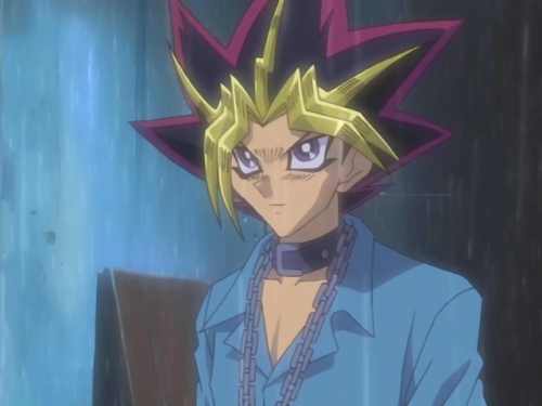 Here we have Yami in Pajamas standing in the rain talking to the Spirit f the Ring..Can he just remo