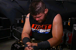 mithen-gifs-wrestling:  Kevin Owens in the aftermath of his victory over John Cena in his WWE debut.