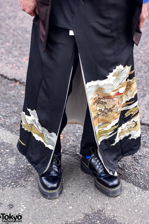 Modern kimono styling seen on @TokyoFashion, showing that yes men can also rock women kimono :D Keni
