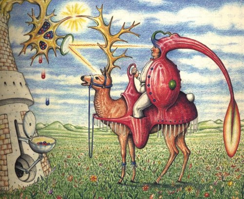 unexplained-events:  Codex Seraphinianus Written in a strange language by Italian architect, Luigi Serafini in 1981. This is one of the strangest encyclopedia ever written.It consists of hand-drawn, colored-pencil illustrations of bizarre and fantastical