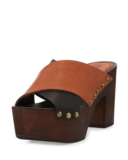 High Heels Blog Mania Strappy Leather Sandal, Black/CognacHeart it on Wantering… via Tumblr