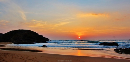 A beautiful Atlantic Sunset, from the Murder Hole, Boyeeghter Bay, Donegal.A wild and secretive plac