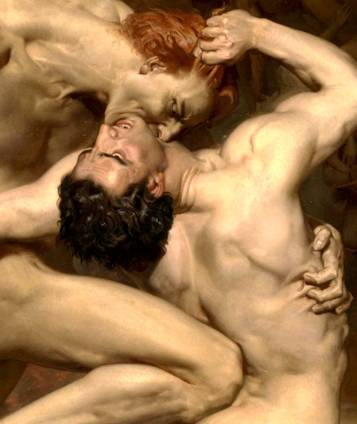 nigra-lux:  BOUGUEREAU, William-Adolphe (1825-1905) Dante and Virgile, detail1850Oil on canvas, 281 x 225 cm 	Musée d'OrsayEd. Orig. 
