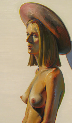 cg54kck:  Girl with Pink Hat, 1973Wayne Thiebaud (American, b. 1920)