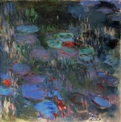 artist-monet:  Water Lilies, Reflections of Weeping Willows (right half), 1919, Claude Monet