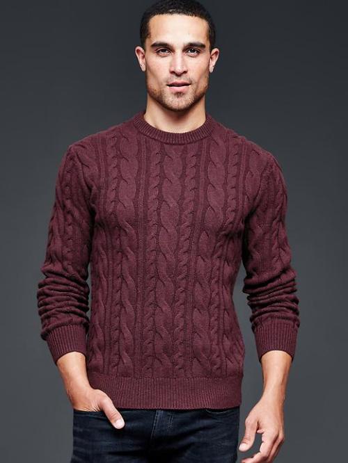 thedappermatter:  Lambswool cableknit crew sweater