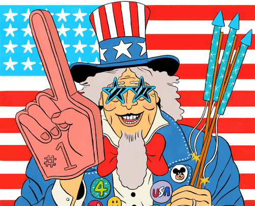 Illustration For The Washington Post For Todays Independence Day 4th July Celebrations.