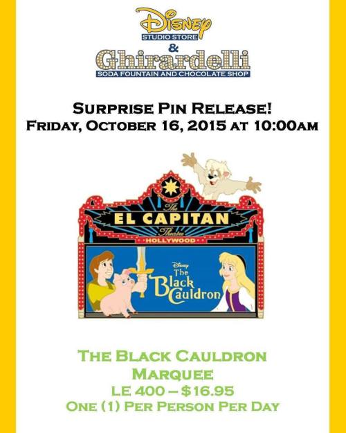 SURPRISE! Check out this Black Cauldron Marquee. Just released at DSSH this morning. #disneypin #dis