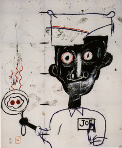 artist-basquiat:  Eyes and Eggs, 1983, Jean-Michel BasquiatMedium: pencil,paper,cotton