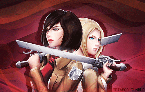 metaboo:  metaboo:  Mikasa and Annie, the bamfest of bamfs (I’m kinda bummed we