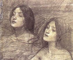 wasbella102:  Two Nymphs - study for Hylas and the Nymphs (circa 1896) - John William Waterhouse                          