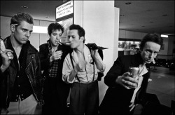 dougmenagh:The Clash arrive at JFK, 1981, by Allan Tannenbaum. 