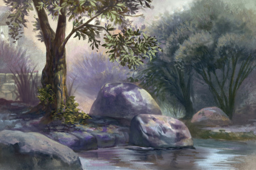 some of my favorite paintings done in digital landscape class. Mainly gouache with a little photosho