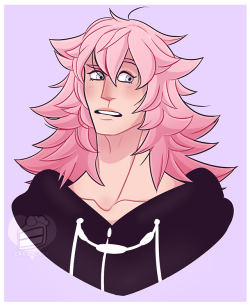 cakeacake:   felt like drawing the pink pine tree of hair since he looks different every time i draw him  Do not repost, reupload, or use my art without permission!  