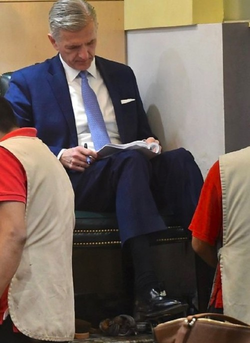 I’ll START by shining his shoes, then I’ll take care of the rest of him.