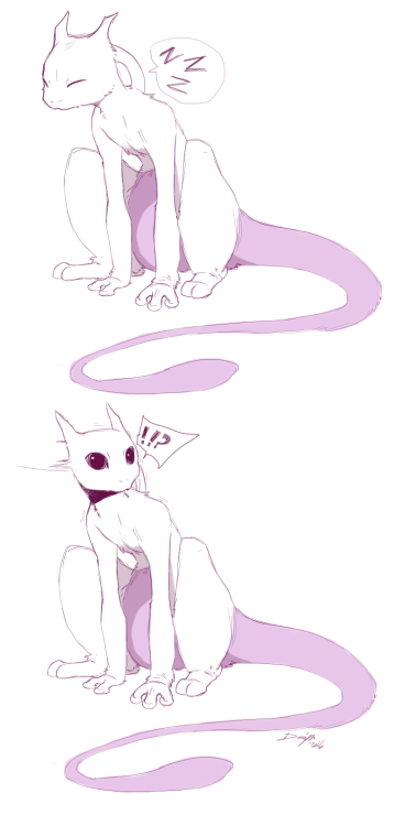 denimecho: Mewtwo is startled. 