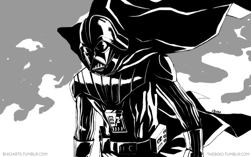 Inking practise with the Dark Lord of the Sith, will probably add color later.I just want Rogue One 