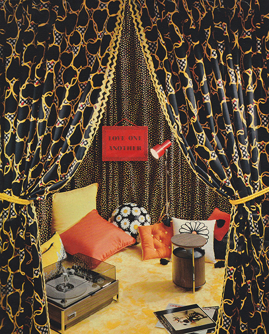 justseventeen:  September 1969. ‘Listening Tent: to shelter you, drape you, cushion