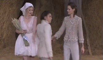 gabbigolightly:  Freja Beha Erichsen and Lara Stone at Chanel Spring/Summer 2010