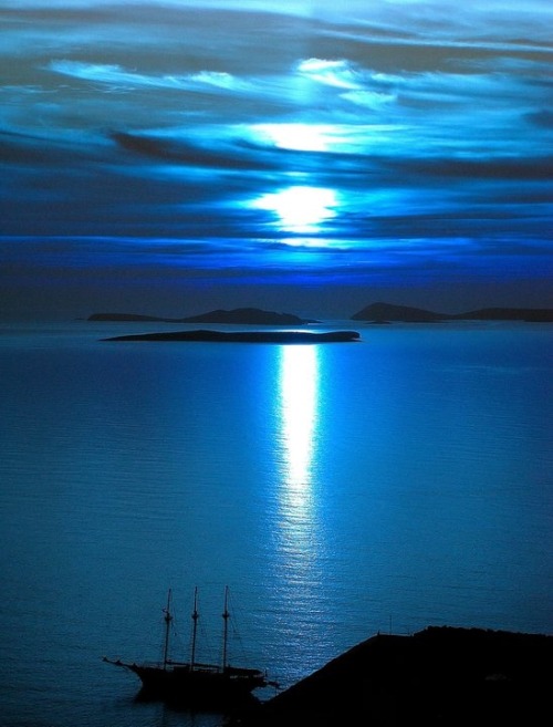 XXX  Astypalea, Greece, under the moonlight  photo