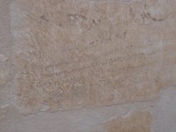 Graffiti at Deir el-Bahri, the mortuary temple of Egyptian pharaoh Hatshepsut, 1473–1458 BC. 