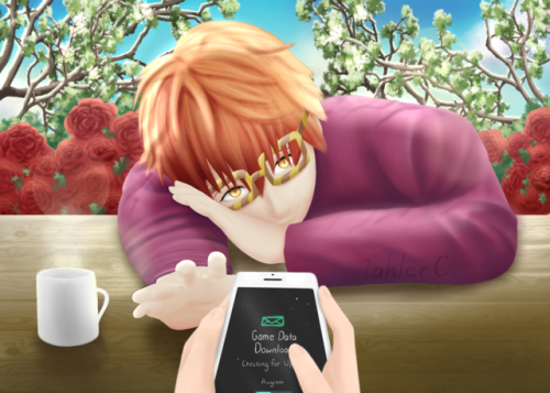 So @a-mess-of-a-princess had me hooked on her 707 fanfic and I had to draw a scene from it! Who woul