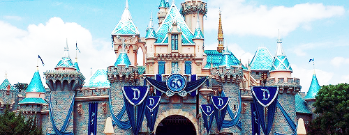 mickeyandcompany:  Disney castles and their special decorations for anniversaries