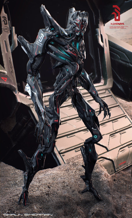 rhubarbes: ArtStation - Alien Invader, by Shaun Sherman  More robots here.