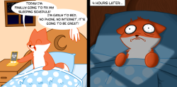 dailyskyfox: Today I have a little encounter with insomnia! OuO  …Send help.  —————————————————————————————— Support the little Skyfox on Patreon!  *#)%&amp;$T# relatable as fuck @_@