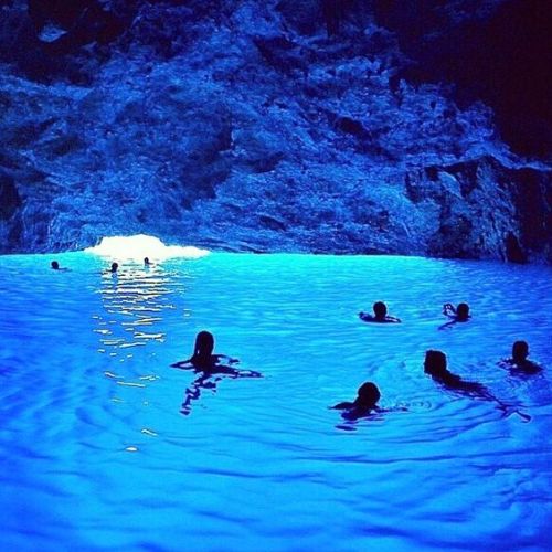 sixpenceee:Blue Cave, Meis Island, Greece