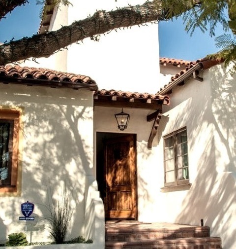 Exterior Stucco Los AngelesExample Of A Large Tuscan White Two-story Stucco Exterior Home Design With