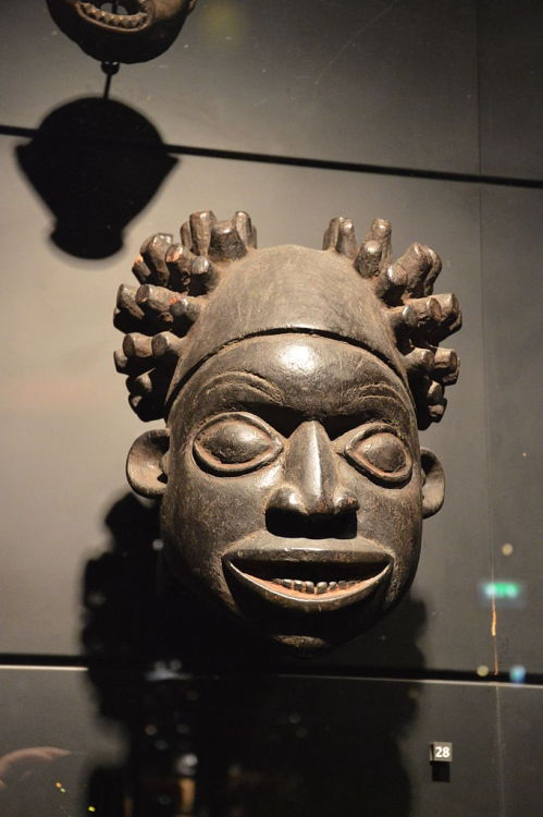 Anthropomorphic mask of the Bekom people of north-west Cameroon.  Artist unknown; 19th or 20th 