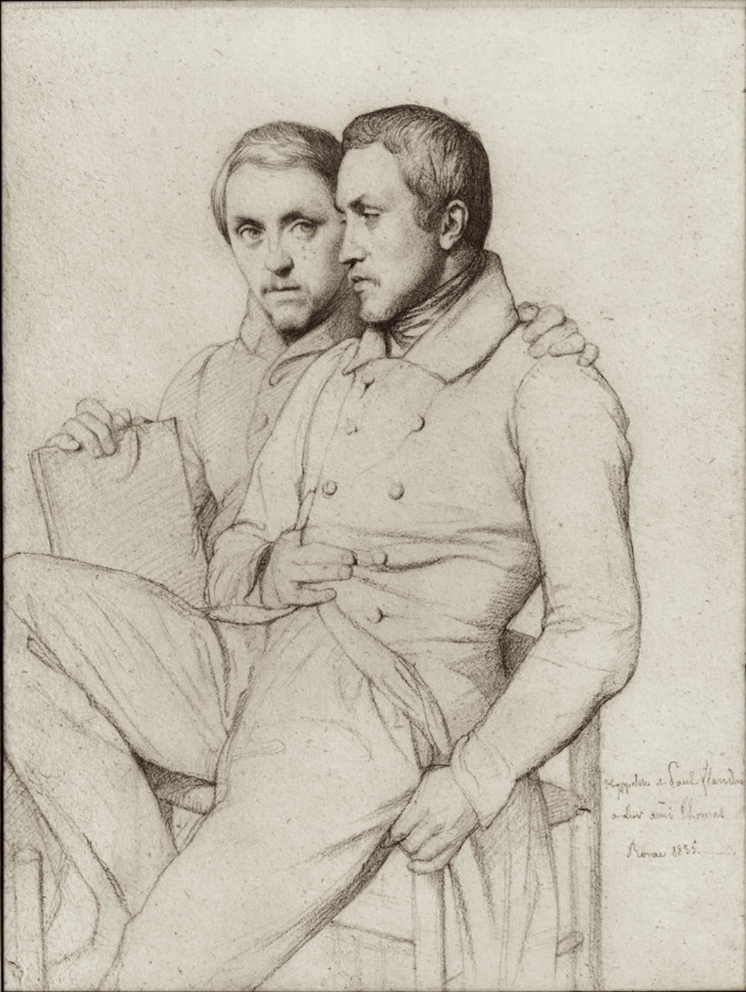 Hippolyte Flandrin (1809–1864), Double Portrait of Hippolyte and Paul Flandrin,