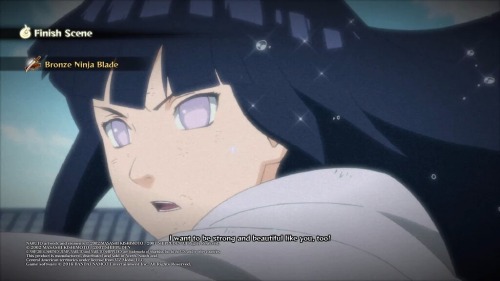 bluewind1246:  Hanabi’s secret factor in Naruto storm 4. If you finish off Hinata with Hanabi’s ultimate jutsu, you’ll see this screenshot. CC2 remembered Hanabi’s admiration of her big sister😊 