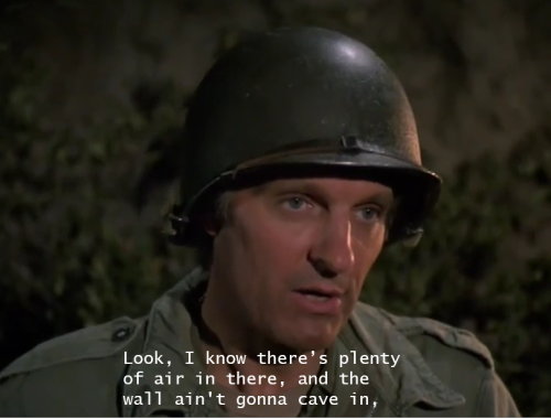 ilivejustinmyownworld:  this is literally one of my favorite scenes in M*A*S*H not only as a fellow claustrophobic but specially because of what col Potter tells Hawkeye. that “nobody’s gonna force you to do what you can’t do”. those words are