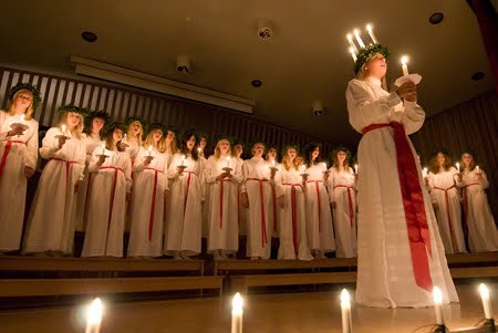 Saint Lucy’s Day (Dec. 13) is a major feast day in Scandinavia, with their long dark winters. Saint 