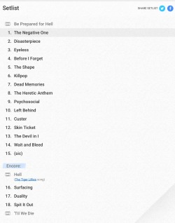 More than likely the setlist for OKC this friday!