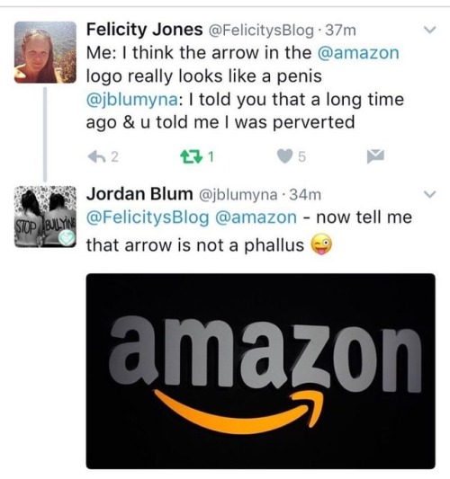 @felicitysblog : I think the arrow in the @amazon logo really looks like a #penis Me: I told you th