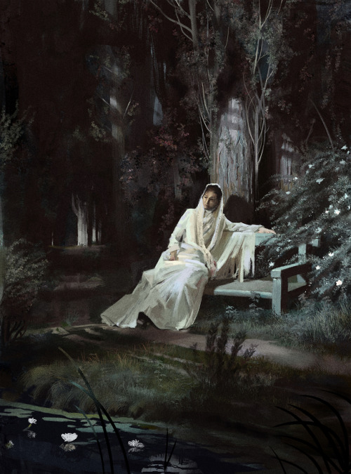 A digital painting study based on Ivan Kramskoy’s “Moonlit Night”.