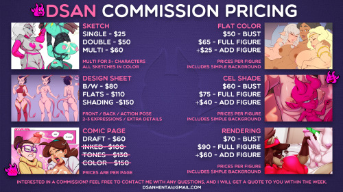 studiocutepet:  dsancomics:   Emergency Commissions! Hello everyone, normally I do not like to do this, but things are kinda rough right now. I’ll cut to the chase; I am basically 2 months behind on every bill I have at the moment and important things