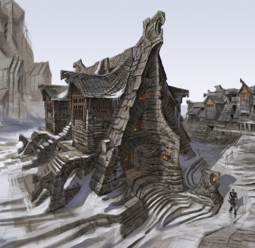 thegamerinallofus: Skyrim Concept Art - Landscape 